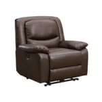 Serta Brown Faux Leather Upholstery Push-Button Power Recliner with Deep Body Cushions @ $265.99