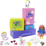 Barbie Extra Minis Pet Dollhouse, Travel Party Playset with Doll, Puppies & Accessories
