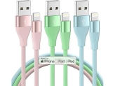 3-Pack 10 FT Apple MFi Certified Lightning Cable @ $3.99