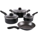 7-Piece Mainstays Nonstick Dishwasher Safe Cookware Set (Black) @ $15.84
