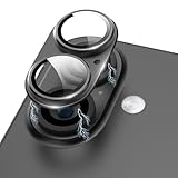 Kanosan for iPhone 16 Plus/iPhone 16 Camera Lens Protector Metal Plus Aluminium Alloy Ring 9H Tempered Glass Screen Case Friendly Camera Cover for iPhone 16 Black @ $9.99