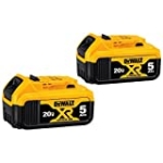 DEWALT 20V MAX XR Battery, 5 Ah, 2-Pack (DCB205-2) @ $134.26 ($67.13 / Count)