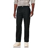 Amazon Essentials Men’s Classic-Fit Wrinkle-Resistant Flat-Front Chino Pant (Available in Big & Tall), Black, 35W x 28L @ $9.20