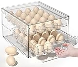 AYOTEE 40 Grid Large Capacity Egg Holder for Refrigerator, All Clear Egg Holder for Fridge Egg Drawer, 2-Layer Egg Container for Refrigerator, Egg Storage Container Egg Tray for Refrigerator @ $11.99
