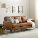 Hillsdale Jianna Faux Leather Sofa (Saddle Brown / Black) @ $300.00
