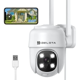 DLT-DELOTA 2K Security Camera Outdoor [2023 Upgraded Version] 2.4G WiFi Camera Outdoor Color Night Vision @ $29.99