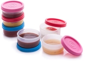 Condiment Containers with Lids- 6 pk. 1.3 oz.Salad Dressing to go Small Food Storage Containers- Sauce Cups Leak proof Reusable Plastic BPA free for Lunch Box Picnic Travel @ $4.99