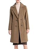 Minibee Women’s Trench Coats Winter Wool Peacoat Warm Double Breasted Pea Coat Lapel Jacket Outwear Camel XXL @ $30