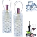 2 Pcs Wine Chiller，Ice Wine Bag, Gel Wine Bottle Chill Cooler Ice Bag,Wine Cooler Refrigerator & Beverage Transport, Clear Freezer Bag，Wine Bottle Chiller Cooler for Red White Champagne or Sparkling @ $4.99