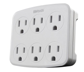 Woods 41196 Wall Adapter with 6 Grounded Outlets @ $3.67