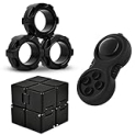 Dr.Kbder 3PC Fidget Toys Adults Set, Cool Mini Gadget Sensory Pack with Infinity Fidgets Cube Figette Pad Magnetic Rings ADHD Anxiety Relief Stress Toys for Teen Office Desk Toy for Boy & Girls