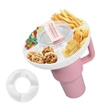 ONFAMICO Snack Bowl for Stanley Cup 40 oz Stanley Cup Silicone Snack Bowl White with Handle 4 Compartment Reusable Snack Tray for Travel/Party/Picnic @ $2.16