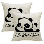 LOZACHE I Do What I Want Funny Panda Home Decor Throw Pillow Case Cushion Covers Decorative for Couch Sofa Bed Outdoor Patio @ $6.49