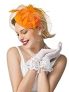 SWEETV Fascinators Pillbox Hats for Women, Tea Party Hat and Short Lace Gloves Set for Kentucky Derby, Cocktail, Wedding, Fancy Dress Party, Orange @ $7.99