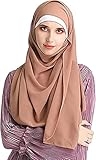 Anika Fashion Women Hijab Scarf Soft Chiffon 80×30 Inch Long Scarf Muslim Women Hijab Head Wrap Scarves Solid Color – Coffee Brown