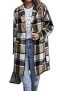 PRETTYGARDEN Women’s 2024 Plaid Shacket Jacket Casual Button Wool Blend Winter Tartan Trench Coat With Pockets (Khaki,Small) @ $10.39