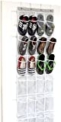 24 Pockets – SimpleHouseware Crystal Clear Over The Door Hanging Shoe Organizer, Gray (64” x 19”) @ $8.30