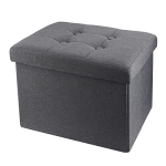 Alasdo Storage Ottoman Folding Rectangle Cube Coffee Table Multipurpose Foot Rest Short Children Sofa Stool Linen Fabric Ottomans Bench Foot Rest for Bedroom L17W13H13(Grey) @ $15.59
