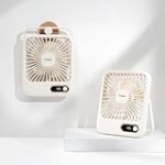 Portable Rechargeable Fan – 6 Speed Foldable Desk Fan with 4000mAh Battery, Ultra-Quiet Personal Fan Cruise Ship Approved for Travel, Bedroom, Camping, Office & Gift (Beige) @ $9.49