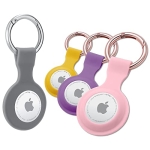 MITERV Silicone Case for AirTag Finder Anti-Scratch Waterproof Lightweight Durable Protective Cover with Keychain Compatible with New 2021 AirTags 4 Pack Grey/Pink/Purple/Yellow @ $3.20