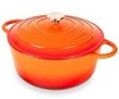 Cast Iron Dutch Oven with Lid – Non-Stick Ovenproof, Enamelled Casserole Pot –Oven Safe up to 500° F Sturdy Dutch Oven Cookware – Orange, 6.4-Quart, 28cm – by Nuovva @ $29.99