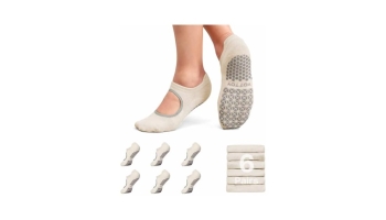 6-Pair Women’s Breathable Grip-Enhanced Non-Slip Yoga Socks @ $8.00