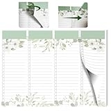 4 in 1 Magnetic Note Pad for Fridge, Totally 208 Sheets Notepads for Grocery List, Meal Planner, To-Do List, Reminders -Tear Off design Simple and convenient, Kitchen Gift for Mother, Girlfriend (Nature) @ $3.99