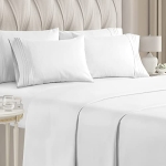 King Size Sheet Set – 6 Piece Set – Hotel Luxury Bed Sheets – Extra Soft – Deep Pockets – Easy Fit – Breathable & Cooling Sheets – Wrinkle Free – Comfy – White Bed Sheets – Kings Sheets – 6 PC @ $24.99