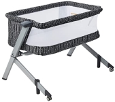 Dream On Me Flora Bassinet | Compact & Modern, Black and White