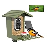 cbeyook Smart Bird Feeder Camera with AI Species Identifier | Solar Powered, 2.5K HD Video, Motion Alerts – Outdoor Garden & Birdwatching Gift