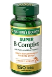 Vitamin B Complex by Nature’s Bounty, Super B Complex Vitamins w/ Vitamin C for Immune Support & Folic Acid, 150 Tablets