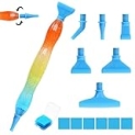 DoreenBow 13Pcs Diamond Art Pens Diamond Art Painting Accessories Screw Thread Tips Multi Placer Tips 5D Diamond Art Painting Tools with 6 Clay, Blue-Orange Pen + Plastic Blue Tips @ $4.99