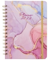HBlife 2022 Monthly Planner, Daily & Weekly Planner, 8.5 x 6.4 Inches, Monthly Tabs, Hard Cover, Inner Pocket, Twin Wire Binding Journal for Students – Marbling Pattern