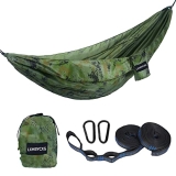 Camping Hammock Double & Single Portable Hammocks Ultralight Nylon Parachute Hammocks with 2 Tree Straps for Backpacking @ $11.99