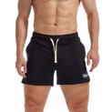 AIMPACT Mens Gym Bodybuilding Shorts 5 Inseam Drawstring Gym Cotton Shorts with Pockets(BlackL(3XL) @ $11.49