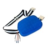 DYSHAYEN Belt Bag for Women,Quilted Crossbody Fanny Pack with Adjustable Strap,Fashion Waist Bag for Workout Running Traveling Hiking (Blue) @ $4.99