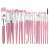 Makeup Brushes Set 20Pcs Professional Makeup Tools Premium Synthetic Foundation Powder Blush Shadow Brushes Concealers Eye Cosmetics Makeup Brush Set (Pink + Silver) @ $9.90 ($9.90 / Count)