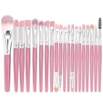 Makeup Brushes Set 20Pcs Professional Makeup Tools Premium Synthetic Foundation Powder Blush Shadow Brushes Concealers Eye Cosmetics Makeup Brush Set (Pink + Silver) @ $9.90 ($9.90 / Count)
