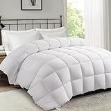 MERITLIFE Oversized Queen Comforter All Season Soft Reversible Down Alternative Comforter Duvet Insert,Lightweight and Breathable Duvet Insert with Corner Tabs-Machine Washable(White OQ,98