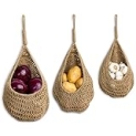 VK VK·LIVING Hanging Baskets Onion Basket Hanging Fruit Baskets for Kitchen, Potato Garlic Onion Hanging for Pantry Bohemian Storage Baskets Hanging Wall Baskets Mount Fruit or Veggie Basket, Set of 3 @ $11.99