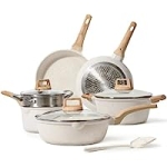 10-Piece Carote Nonstick White Granite Induction Pots & Pans Cookware Set @ $79.99