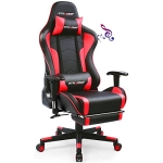 GTRACING Gaming Chair with Footrest Speakers Video Game Chair Bluetooth Music Heavy Duty Ergonomic Computer Office Desk Chair Red @ $89.98