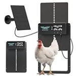 Automatic Chicken Coop Door Solar Powered with Timer & Light Sensor, LCD Display, Remote Control, 4 Modes Aluminum Alloy Auto Chicken Coop Door Solar, Anti-Pinch & Weather Proof