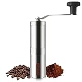 Zeokiar Manual Cofee Grinder Stainless Steel Coffee Bean Grinder with Adjustable Settings Portable Hand Cofee Mill for Camping,Travel