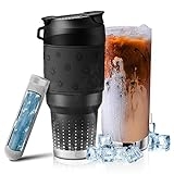 yolin Tumbler with Instant Chiller, Iced Coffee Maker Tumbler Stainless Steel Vacuum Insulated, Detachable and Reusable, 30 Oz (Black, 1Tumbler+1Chiller) @ $15.00
