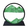 BGFJYUK Moving Sand Art Picture in Motion, Round Glass 3D Deep Sea Sandscapes with Display Flowing Sand Frame for Relaxing Desktop Home Office Work Décor for Kids Adults (Green, 7inch) @ $12