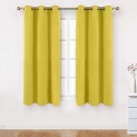 BYSURE Room Darkening Blackout Curtain Set, 42 X 63 Inch, Yellow (2 Panels)