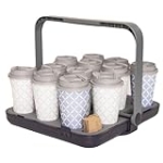 Bevee Reusable Drink Carrier for Coffee Runs Takeout Delivery | up to 12 Cups | Uber Doordash | Foldable Portable Compact Durable Secure | Holder Caddy | Hot & Cold Cups | Comfort Handle | Grey @ $47.19