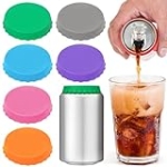6 Pack Silicone Soda Can Cover Lids, Reusable Soda Can Lids Beer Can Covers Pop Can Covers, BPA Free Silicone Can Cover, Stopper and Protector for Soda, Beer, Beverage, Juice, Coke, Fits Standard Cans @ $3.99 ($0.66 / Count)