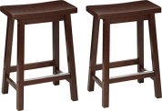 Amazon Basics Solid Wood Saddle-Seat Kitchen Counter-Height Stool – Set of 2 @ $49.50